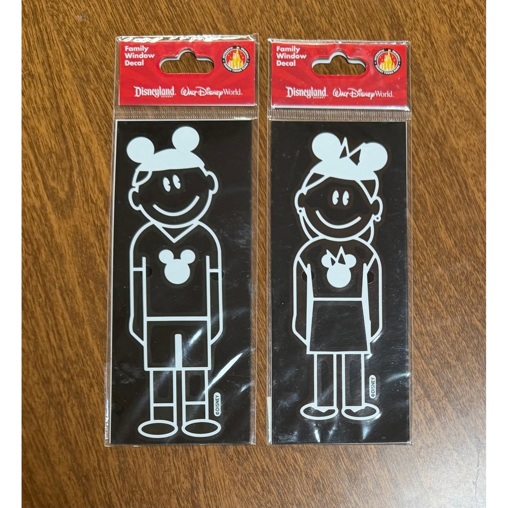 NWT Disney Parks Family Window Decal Sticker Lot of 2 Boy Girl Family Mickey